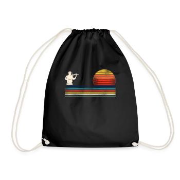 Violin Violinist Retro Vintage - Drawstring Bag - black - Front