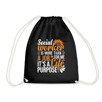 Sunflower Social Worker School - Drawstring Bag - black - Front