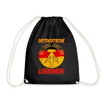 Ostdeutsche Legende DDR Aufgewachsen - Turnbeutel - Schwarz - Vorne