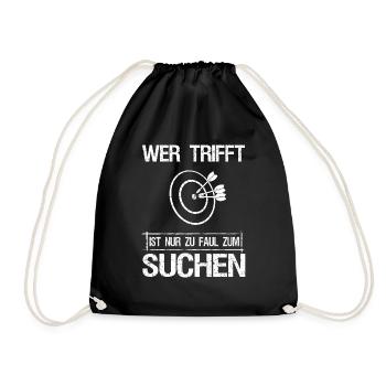 Wer Trifft Ist Zu Faul Zum Suchen Bogenschütze - Turnbeutel - Schwarz - Vorne