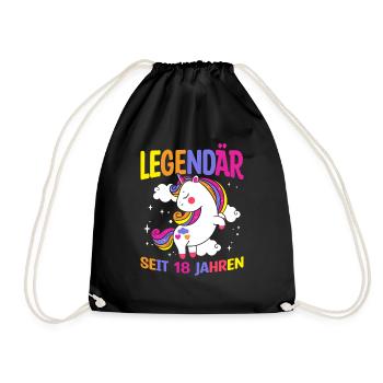 Legendär Seit 18 Jahren - Geburtstagskind Spruch F - Turnbeutel - Schwarz - Vorne