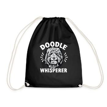 Goldendoodle Doodle Dog - Drawstring Bag - black - Front