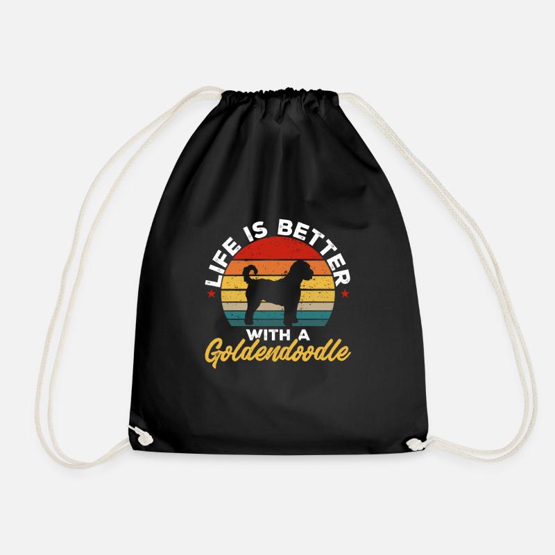 Goldendoodle Doodle Hund - Turnbeutel - Schwarz