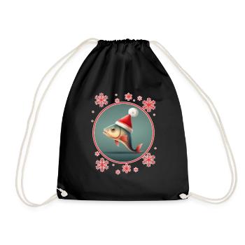 Pêche Pêcheur Pêcheuse Noël Pêcheur Poisson - Sac de sport léger - noir - Devant