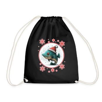 Pêche Pêcheur Pêcheuse Noël Pêcheur Poisson - Sac de sport léger - noir - Devant
