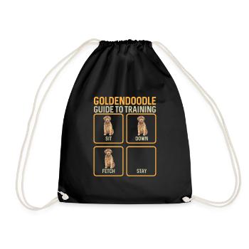 Goldendoodle Doodle Hund - Turnbeutel - Schwarz - Vorne