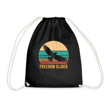 Funny Falcon Freedom Glider Retro - Drawstring Bag - black - Front
