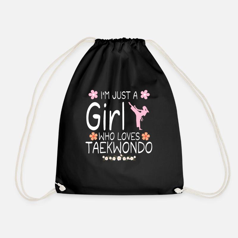 Ich bin nur ein Mädchen, das Taekwondo liebt - Turnbeutel - Schwarz