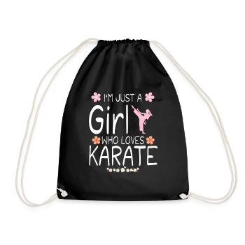 Ich bin nur ein Mädchen, das Karate liebt T-Shirt - Turnbeutel - Schwarz - Vorne