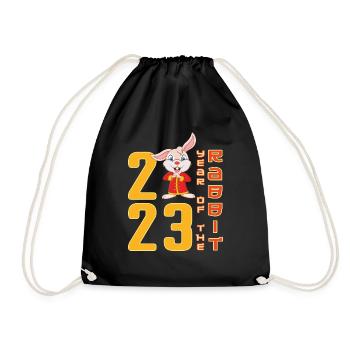 Chinese New Year Rabbit China New Year 2023 - Turnbeutel - Schwarz - Vorne