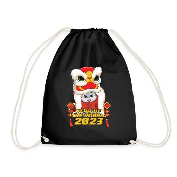 Dragon Rabbit 2023 New Year Happy Chinese New Year - Turnbeutel - Schwarz - Vorne
