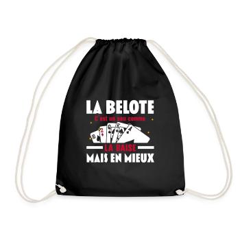 La Belote C'est un peu comme la baise Mais en mieu - Sac de sport léger - noir - Devant