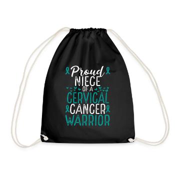 Cervical Cancer Awareness Movement Niece Ribbon - Drawstring Bag - black - Front