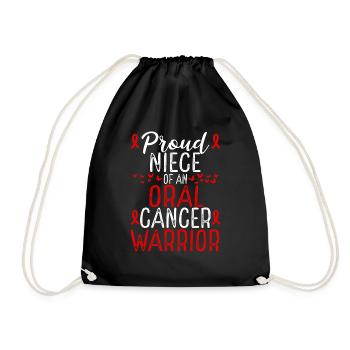 Oral Cancer Awareness Movement for Niece Ribbon - Turnbeutel - Schwarz - Vorne