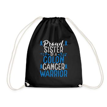 Colon Cancer Awareness Movement for Sister Ribbon - Turnbeutel - Schwarz - Vorne