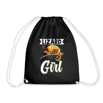 Lizard Girl Gecko Lizards Propriétaire Reptile - Sac de sport léger - noir - Devant