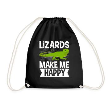 Lizards Lizard Lovers Reptiles Herpetologi - Drawstring Bag - black - Front