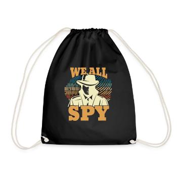 We All Spy Fingerprint - Drawstring Bag - black - Front