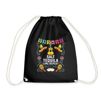 Salt Tequila Lime Repeat Alcoholic Tequila Drinker - Turnbeutel - Schwarz - Vorne