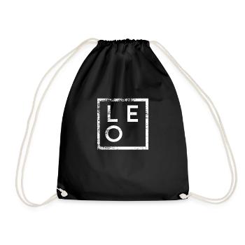 Leo Minimalismus - Turnbeutel - Schwarz - Vorne