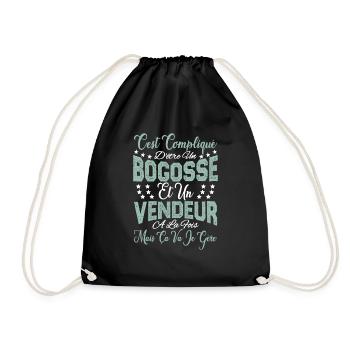 c'est compliqué d'être un Bogosse et un Vendeur. - Sac de sport léger - noir - Devant