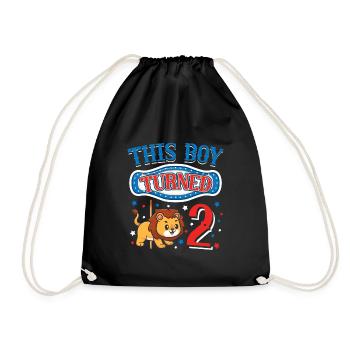 Carousel Birthday Party Lion This Boy - Drawstring Bag - black - Front