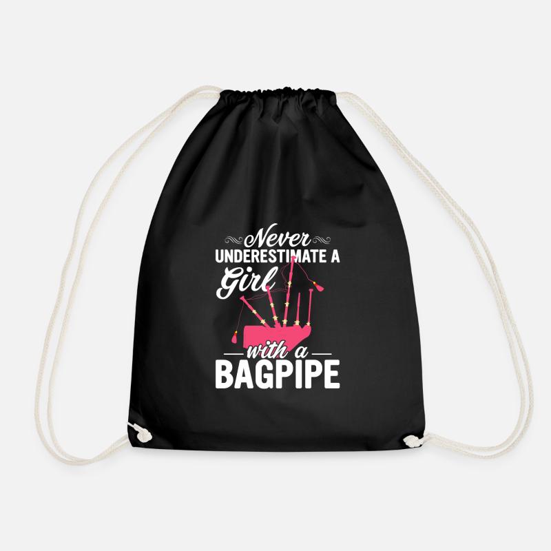 Never Underestimate A Girl With A Bagpipe Bagpipin - Turnbeutel - Schwarz