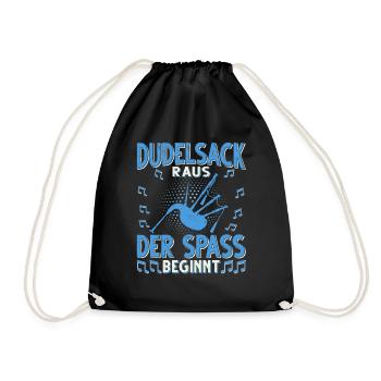 Dudelsack Musikverein Sackpfeifer Musiker - Turnbeutel - Schwarz - Vorne