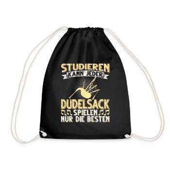 Dudelsack Musikverein Sackpfeifer Musiker - Turnbeutel - Schwarz - Vorne