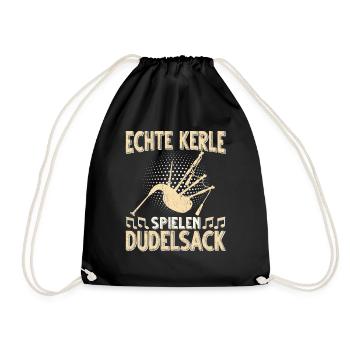 Dudelsack Musikverein Sackpfeifer Musiker - Turnbeutel - Schwarz - Vorne