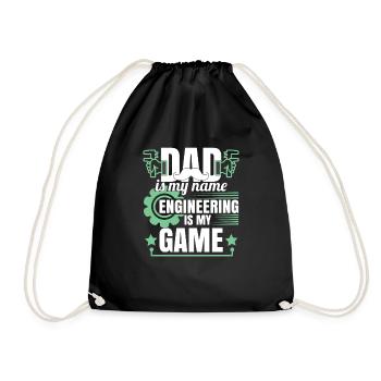 Funny Dad Engineering Humor - Drawstring Bag - black - Front