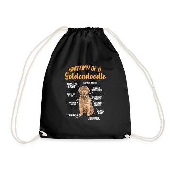 Goldendoodle Doodle Hund - Turnbeutel - Schwarz - Vorne