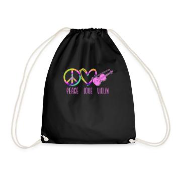 Violon Violoniste Fille Tie Dye - Sac de sport léger - noir - Devant