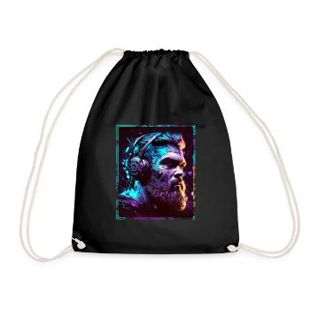 Viking Viking Headset Gamer Streamer Music Neon - Drawstring Bag - black - Front