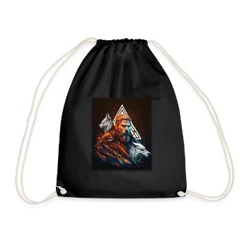 Viking Viking Polygon Geometric Nordic Neon - Drawstring Bag - black - Front