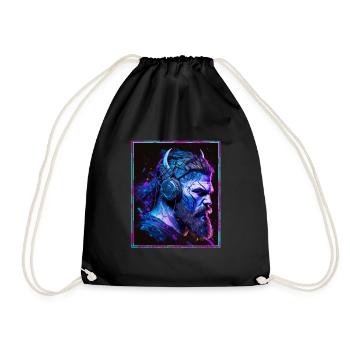 Viking Viking Headset Gamer Streamer Music Neon - Drawstring Bag - black - Front