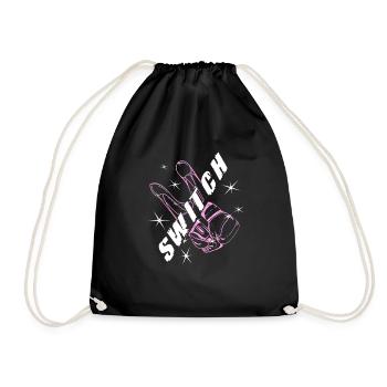 Boxing Gloves Switch High Heels Women Boxer Gifts - Drawstring Bag - black - Front