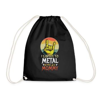 Metal With Mommy Metal Kid Music Lover Rocker - Turnbeutel - Schwarz - Vorne