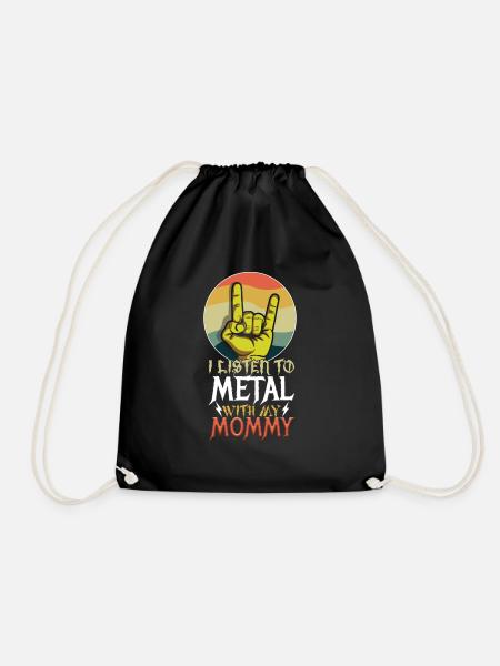Metal With Mommy Metal Kid Music Lover Rocker - Turnbeutel - Schwarz