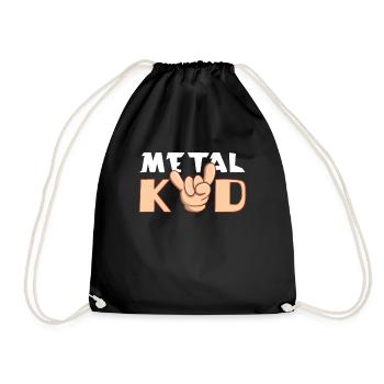 Rock Sign Rocker Hand Metal Kid Music Lover - Turnbeutel - Schwarz - Vorne