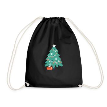 Christmas tree Christmas tree Christmas gift - Drawstring Bag - black - Front