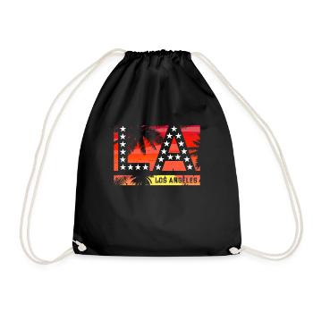 Los Angeles La Kalifornien Geschenk - Turnbeutel - Schwarz - Vorne