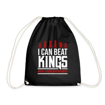 I Can Beat Kings What's Your Superpower Schach - Turnbeutel - Schwarz - Vorne
