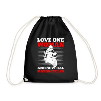 Aimez une femme et plusieurs motos moto - Sac de sport léger - noir - Devant