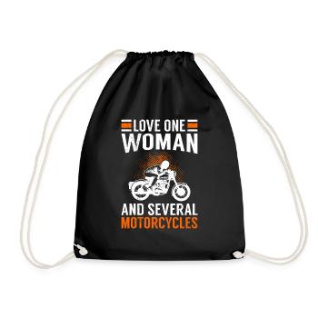 Aimez une femme et plusieurs motos moto - Sac de sport léger - noir - Devant