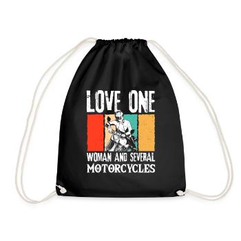 Aimez une femme et plusieurs motos moto - Sac de sport léger - noir - Devant
