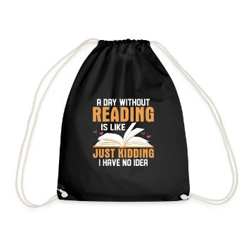 Une journée sans lire, c’est comme plaisanter avec des livres - Sac de sport léger - noir - Devant
