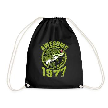 Génial depuis 1977. Angel, l’anniversaire du pêcheur - Sac de sport léger - noir - Devant