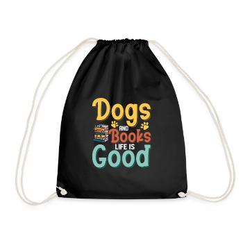 Chiens et livres La vie est bonne lecture Amoureux des livres - Sac de sport léger - noir - Devant