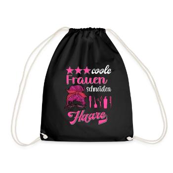 Coole Frauen Schneiden Haare Frisör Frisörin - Turnbeutel - Schwarz - Vorne